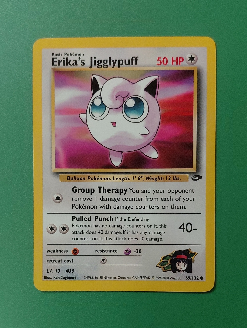 Erika's Jigglypuff Non-holo Card - Gym Challenge